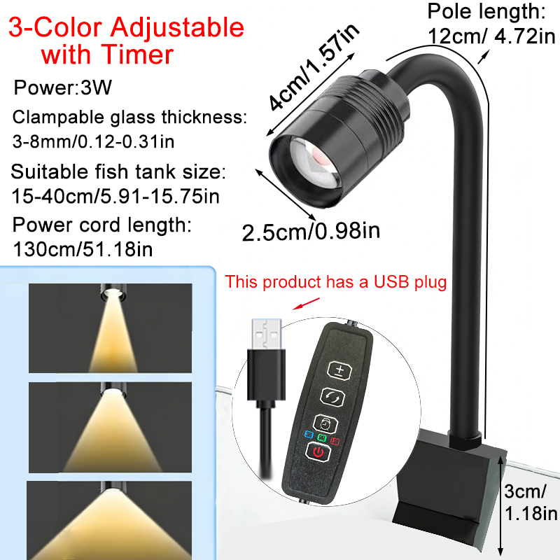 Aquarium Fish Colorful - USB 3W Güney Amerika Akvaryum Spot