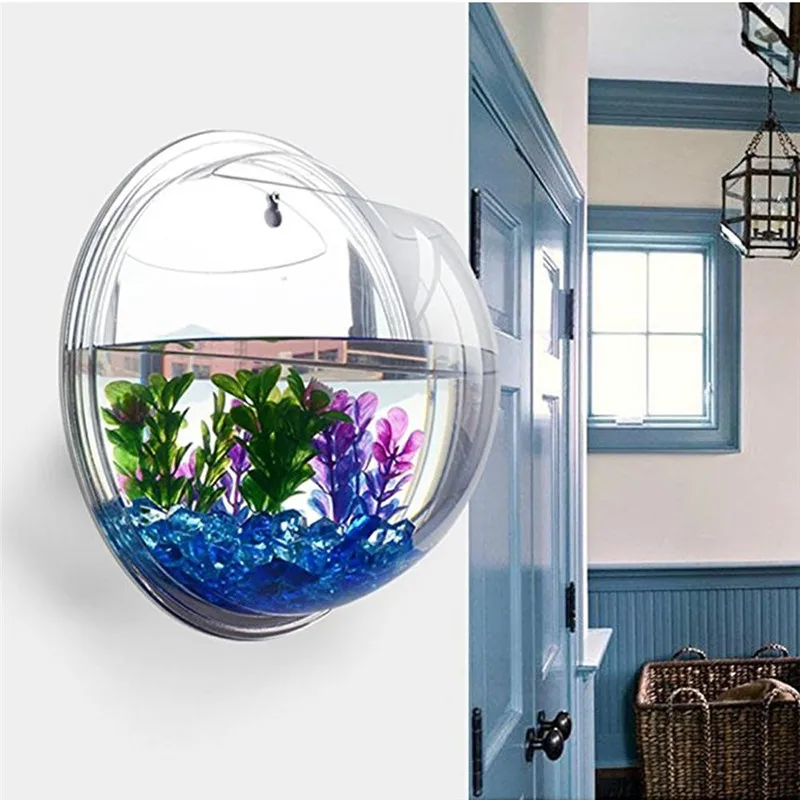 Aquarium Goldfish - Şeffaf akrilik asılı duvar akvaryum, bitki