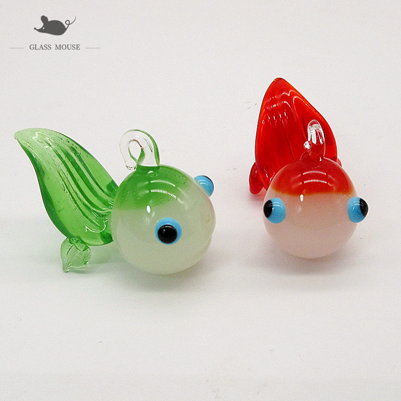 Aquarium Goldfish - Özel yeşim renk el yapımı Murano