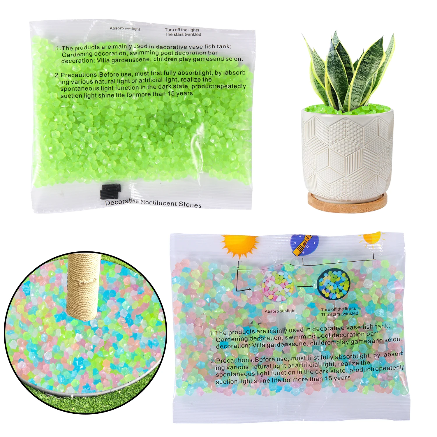 50 g/torba dekor aydınlık kum  - Aquarium Fish That Glow In The Dark incelemesi ve fiyatı
