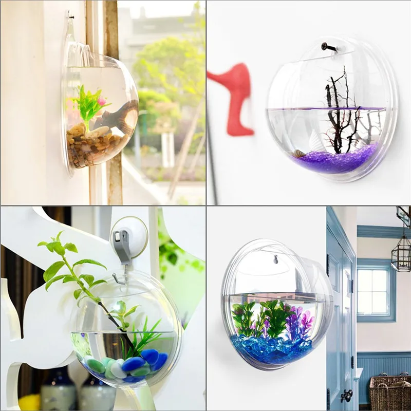 Şeffaf akrilik asılı duvar akv - Aquarium Goldfish incelemesi ve fiyatı