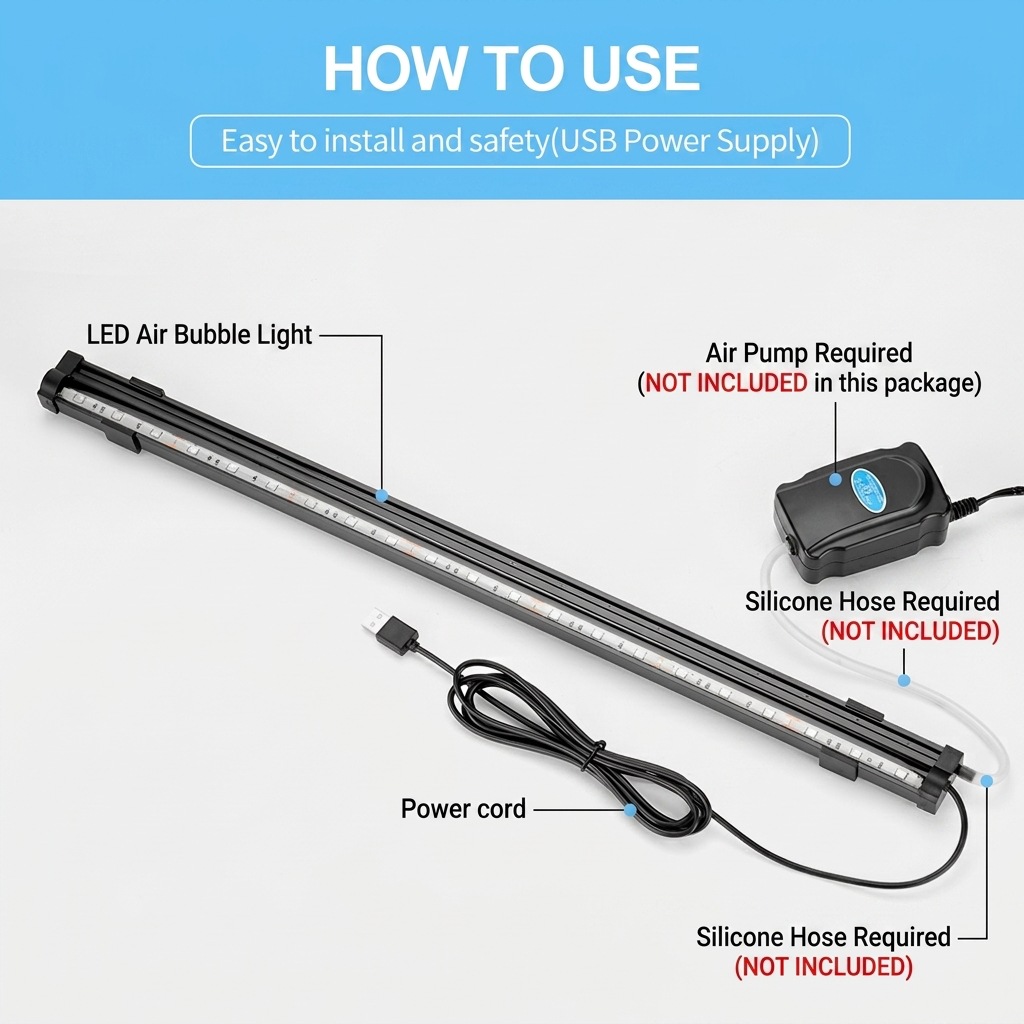 USB LED Akvaryum Hava Kabarcığ - Aquarium Fish Colorful incelemesi ve fiyatı